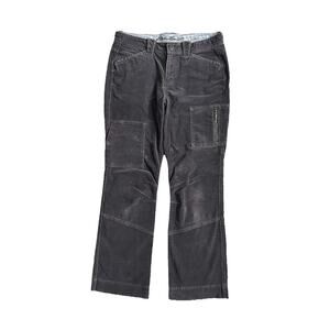 Eddie Bauer Women's Grey Corduroy Cargo Pants Zippered Pocket Size 8